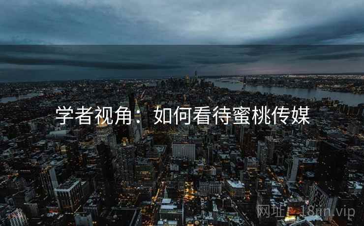 学者视角：如何看待蜜桃传媒