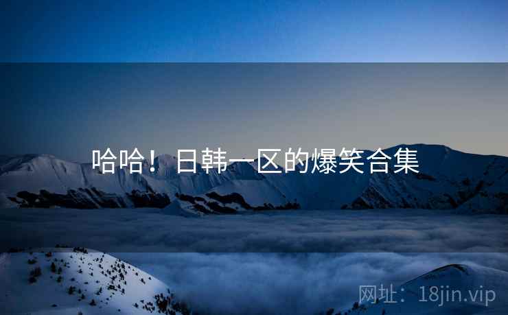 哈哈！日韩一区的爆笑合集