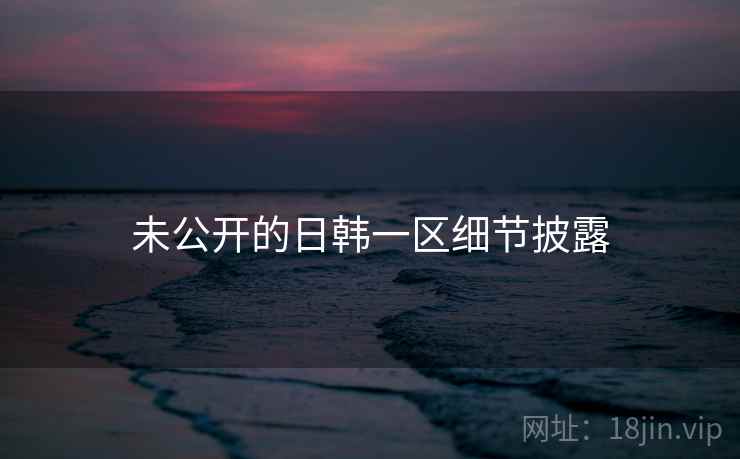 未公开的日韩一区细节披露