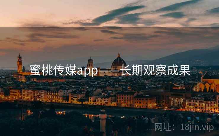 蜜桃传媒app——长期观察成果